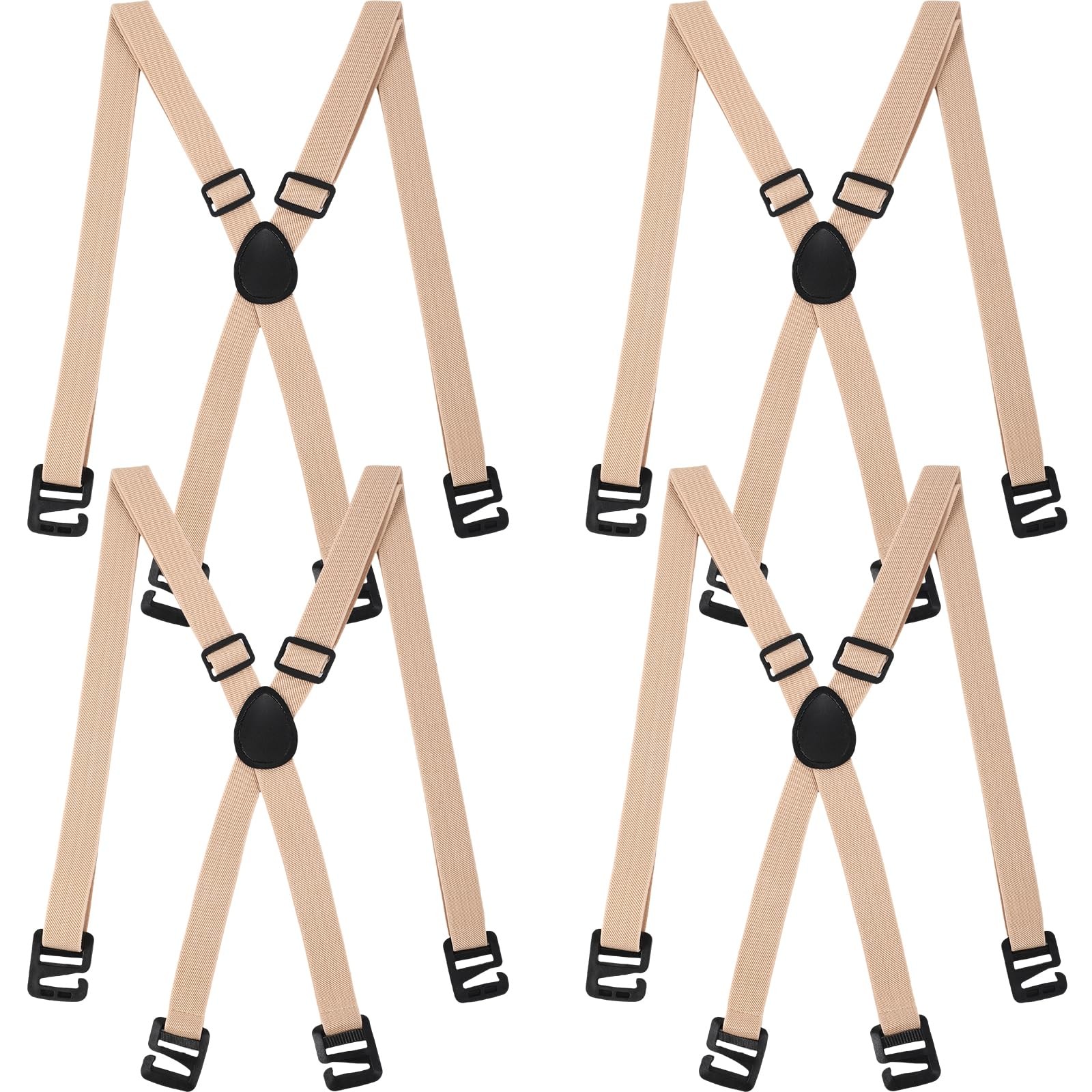 Xtinmee 4 Pcs Hidden Suspenders for Men One Size, Beige