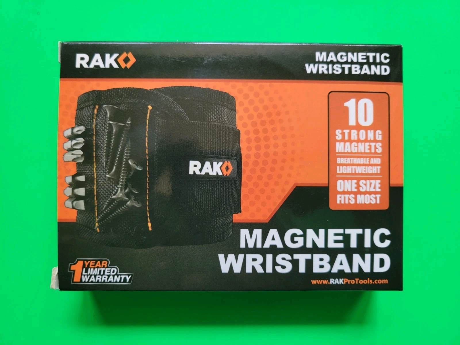 RAK Magnetic Wristband For Holding Screws Nails And Drill Bits