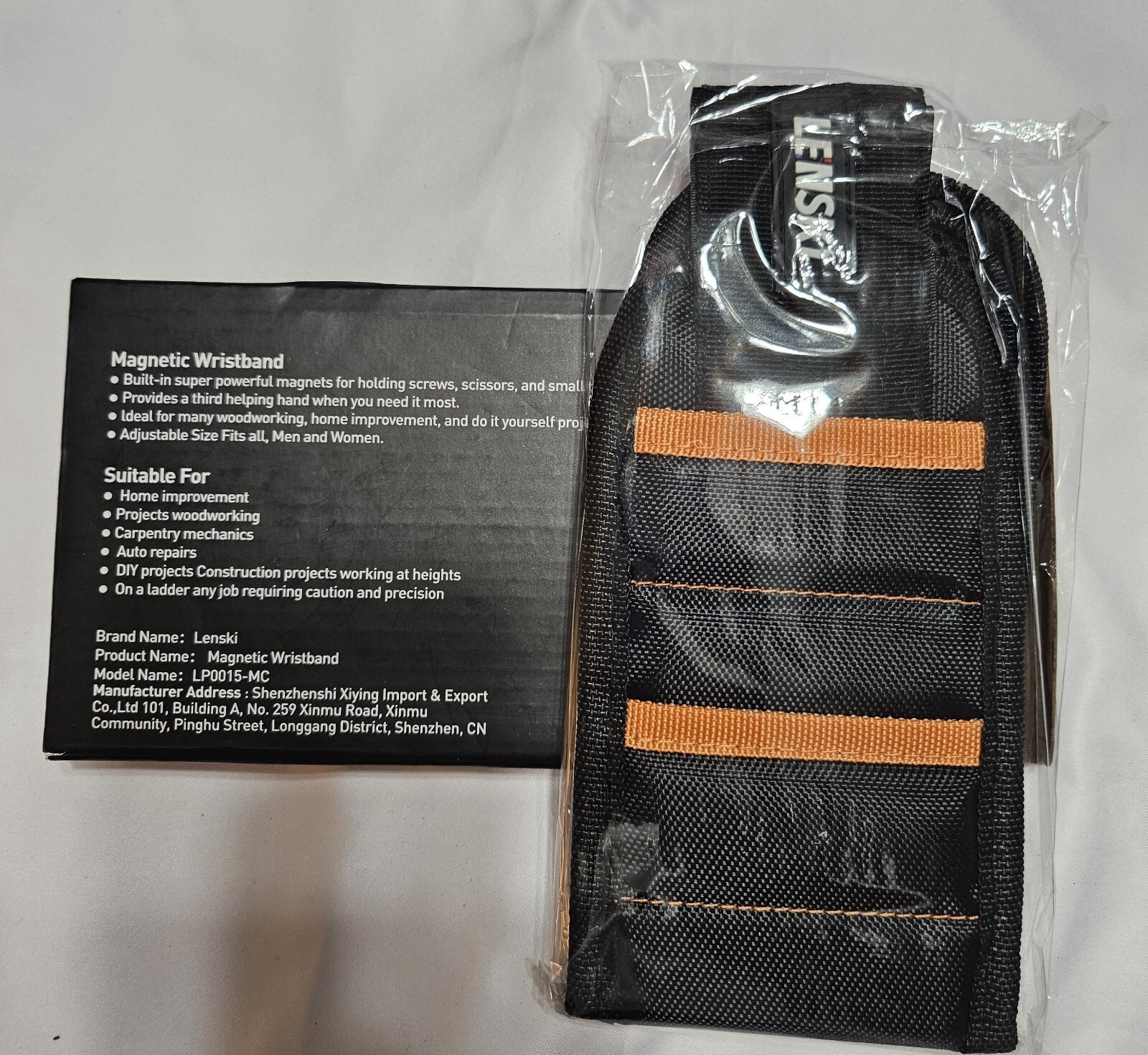 Lenski Magnetic Wristband for Holding Screws, Nails and Drill Bits One Size