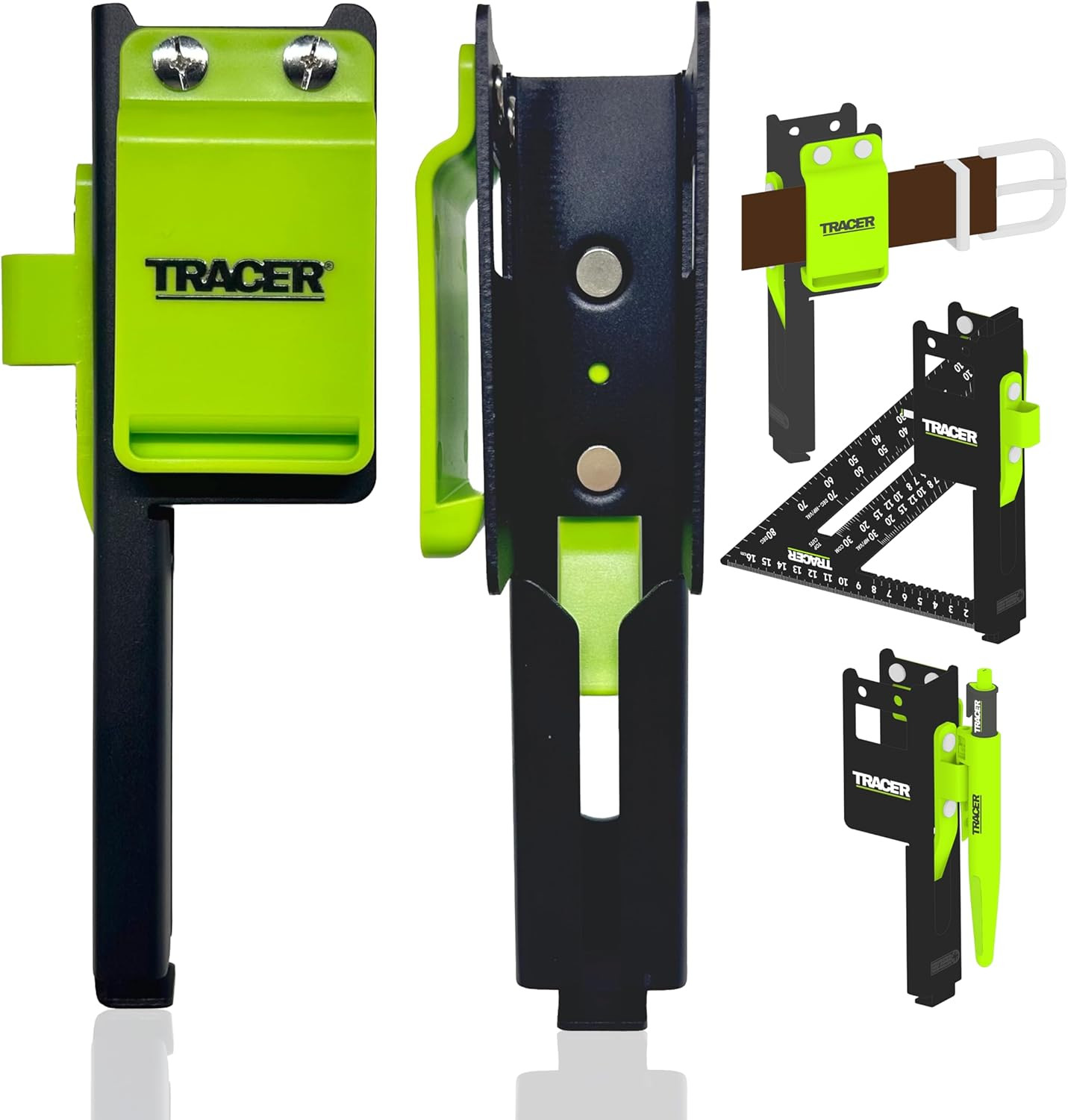 TRACER Metal Rafter Square Holster for Belt | 7″ Carpenter Square Holder with Be
