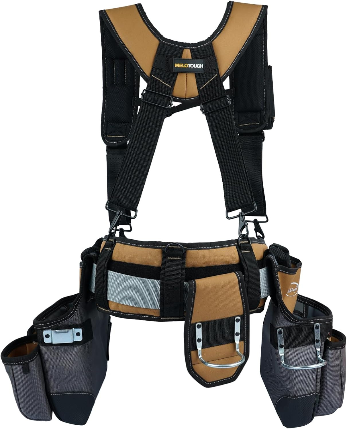 28-Pocket Pro Framer’S Rig Combo Apron Tool Belt and Heavy Duty Padded Suspender