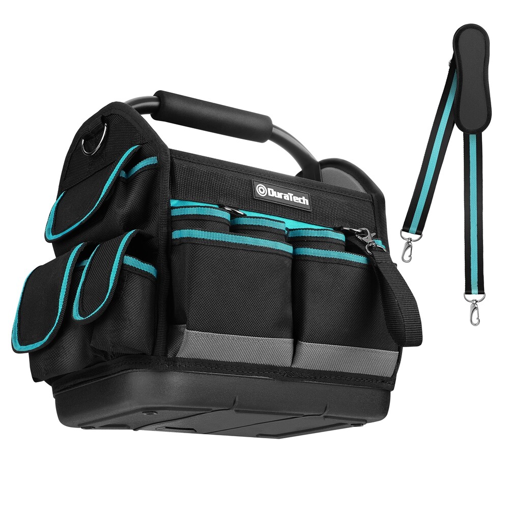 DURATECH 12″ Tool Tote Open Top Tool Bag Wide Mouth Tool Bag Tote w/Multi-Pocket