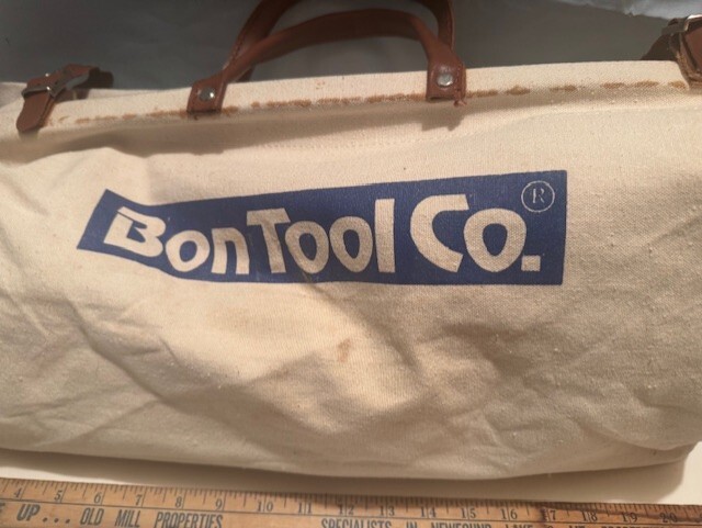 BON TOOL CO. – LARGE 20″ CANVAS LEATHER STRAPS & HANDLES TOOL BAGS
