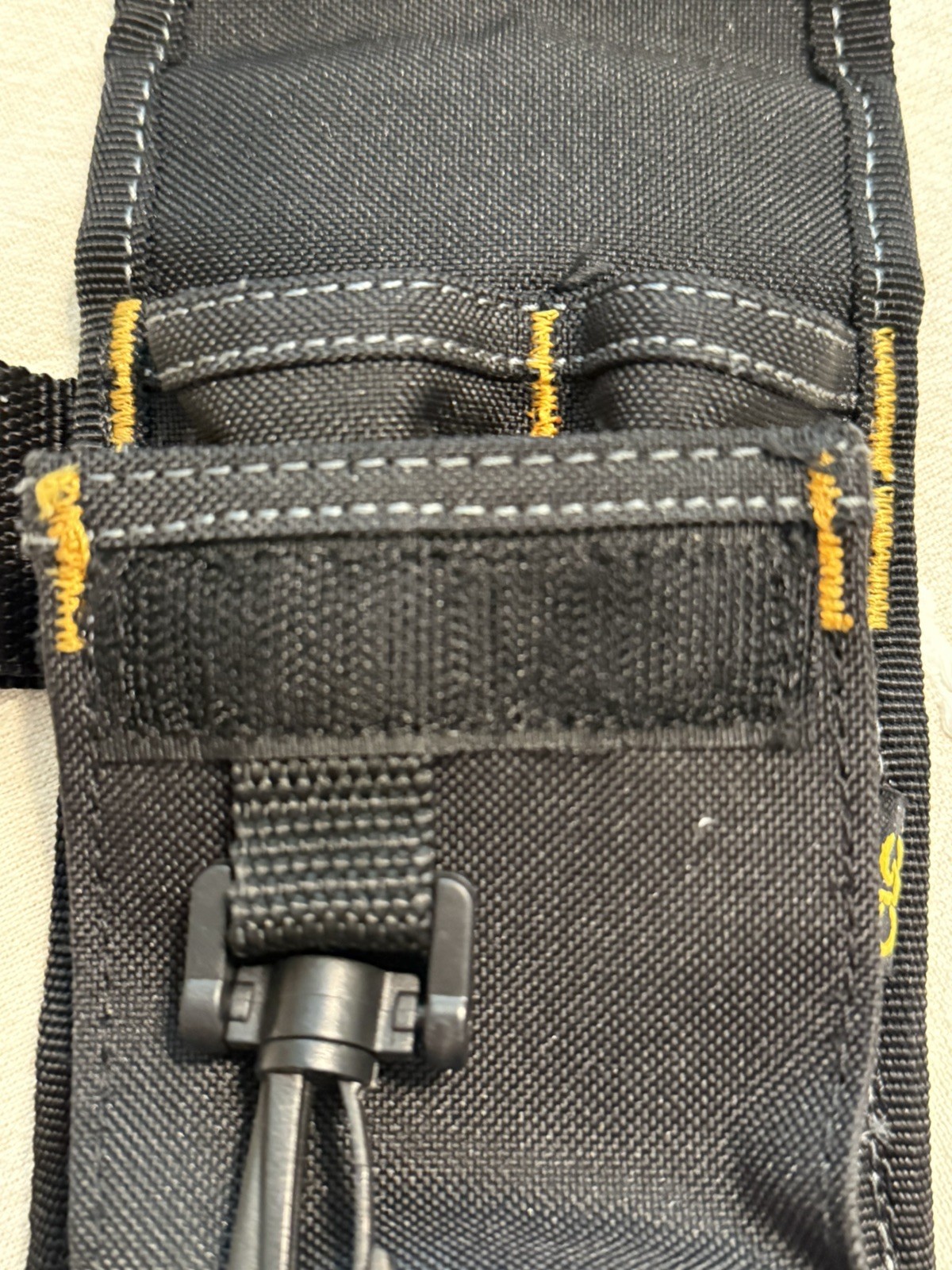 CLC Clip-On Tool Pouch Black Canvas Utility Holster with Carabiner and Belt Clip