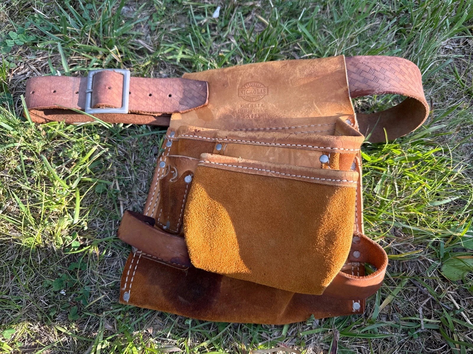 Nicholas Workgear #823 Heavy Suede Cowhide w/ Master Mechanic Leather Belt