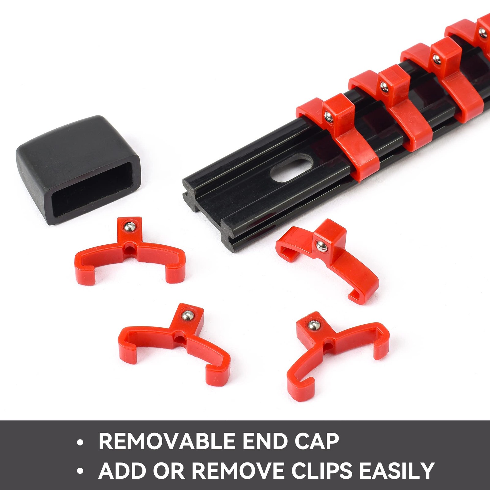 18 Piece Socket Holder Rails Holds 258 1/4 3/8 1/2 Drive ABS Plastic tool 3Color