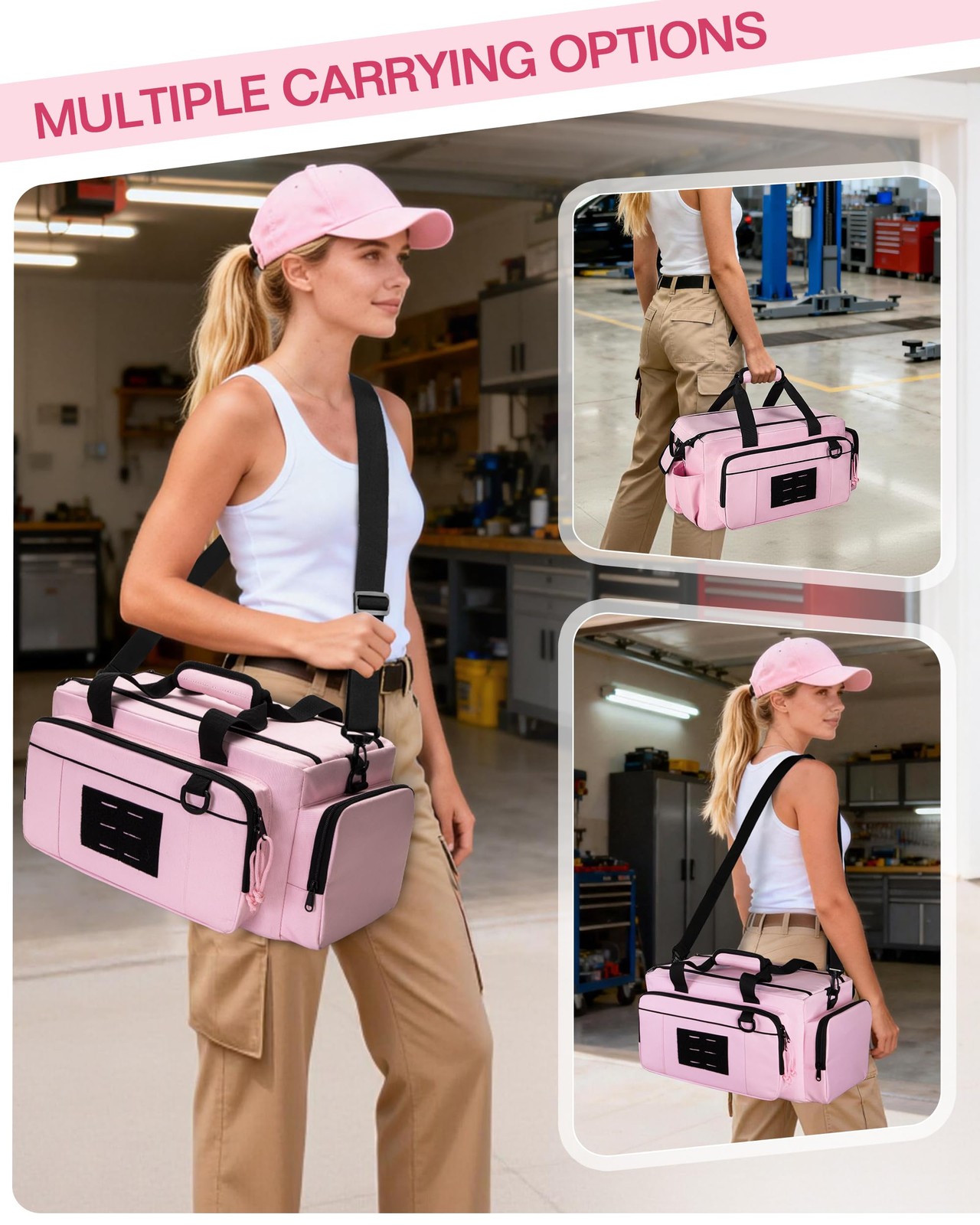 Tactical Tool Bag for Women, 16 Inches Tool Storage Organizer Box with Wide M…