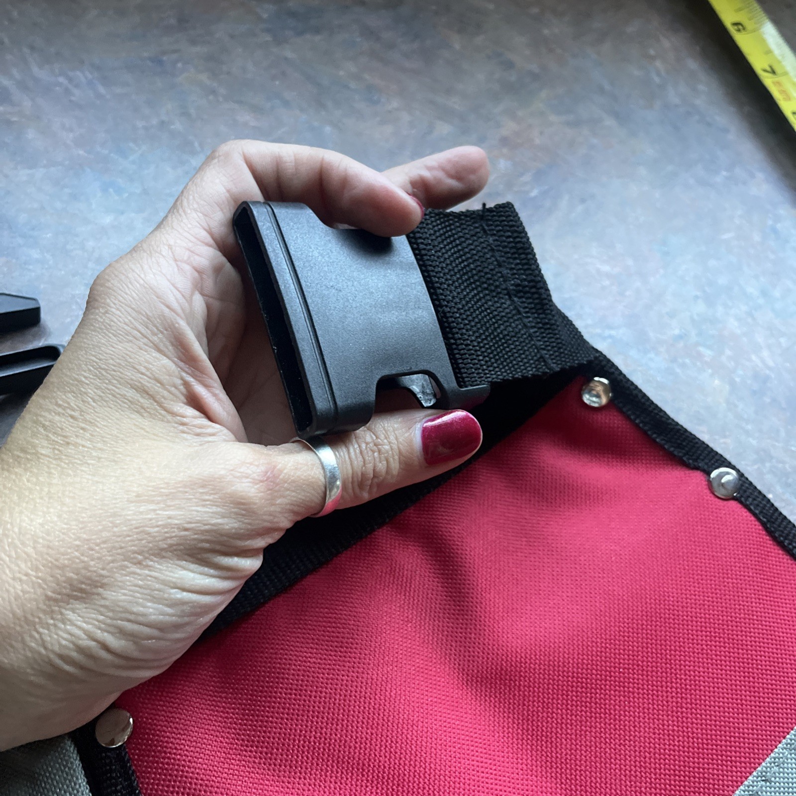 🔥 Youth Red Toolbox Canvas Adjustable Tool Belt Pouch Belt One Size 8+ Kids