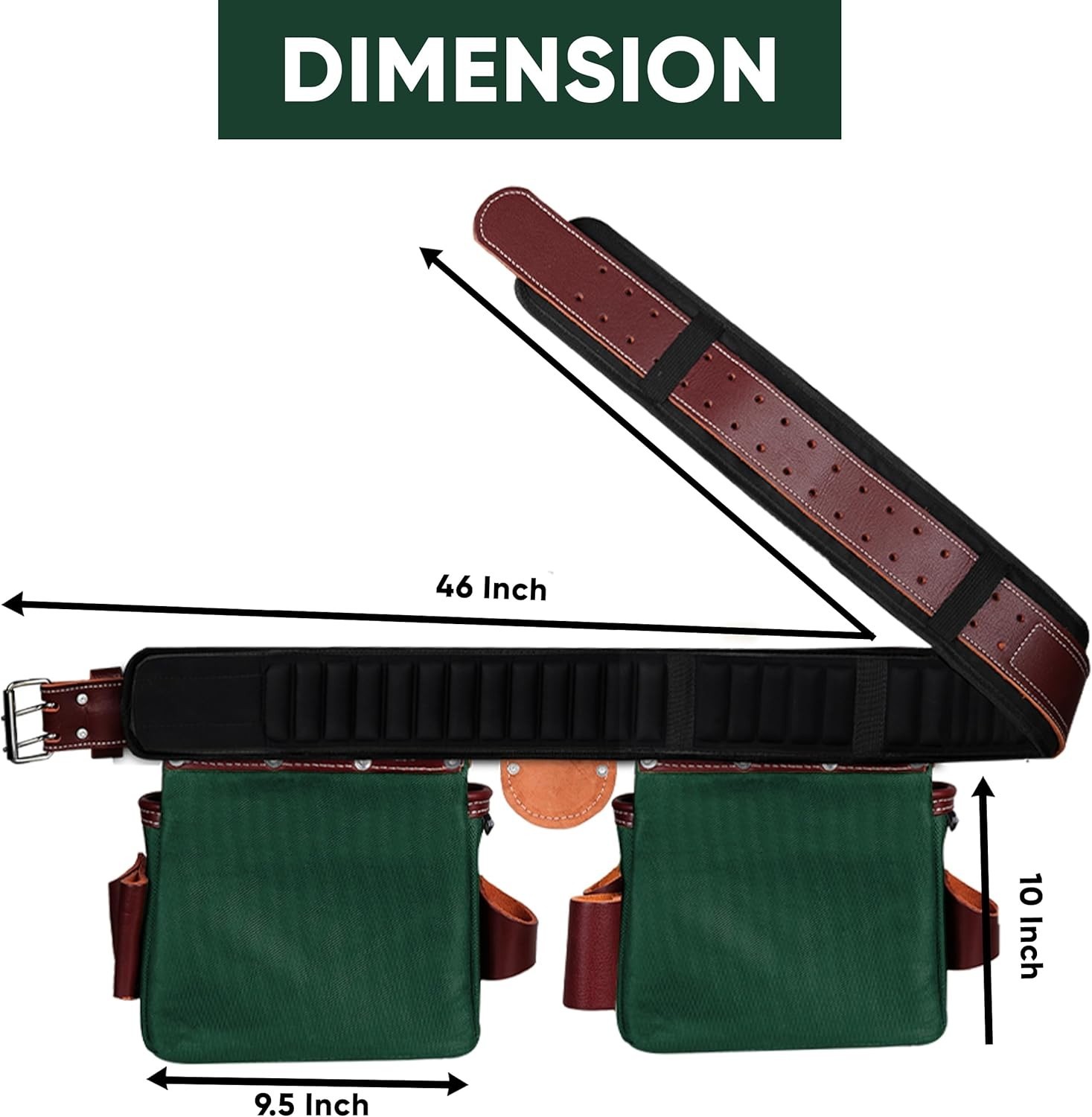 NEW FUERI Electrician’s Heavy Duty 26 Pocket Leather-Nylon Tool Belt & Bag Combo