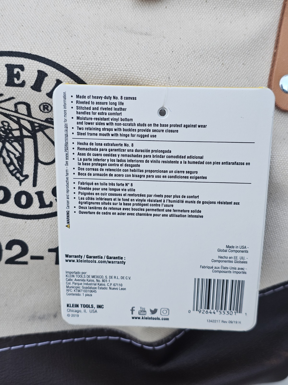 New Tool Bag: Klein Tools Canvas 5102-14