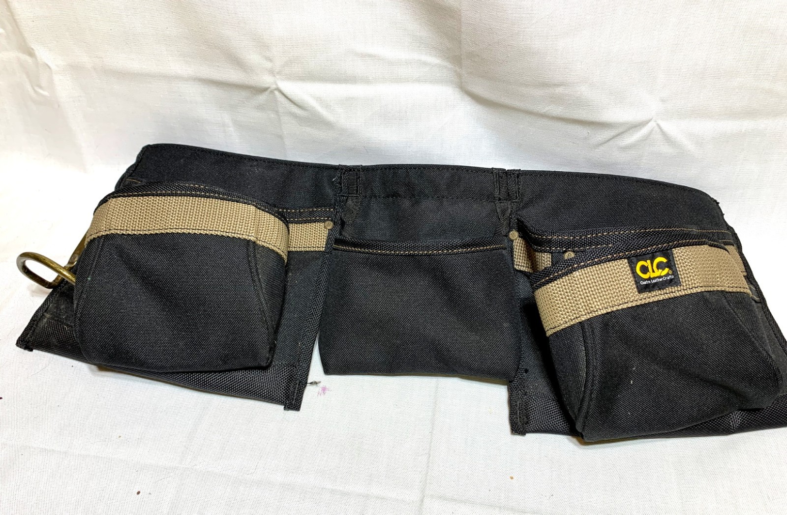 CLC Custom Leather Craft Tool Belt 8 Pocket Adjustable Waist Black Canvas