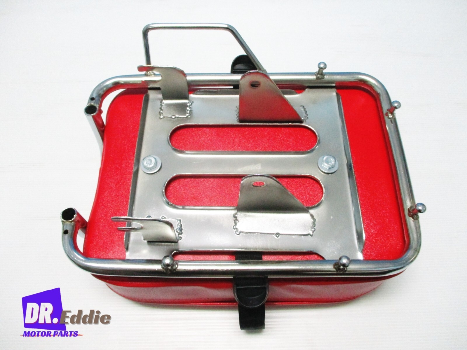 Fit Honda C70 C90 1970-89 Rear Rack Carrier & Red Baggage Bag Pouch #BI5877#