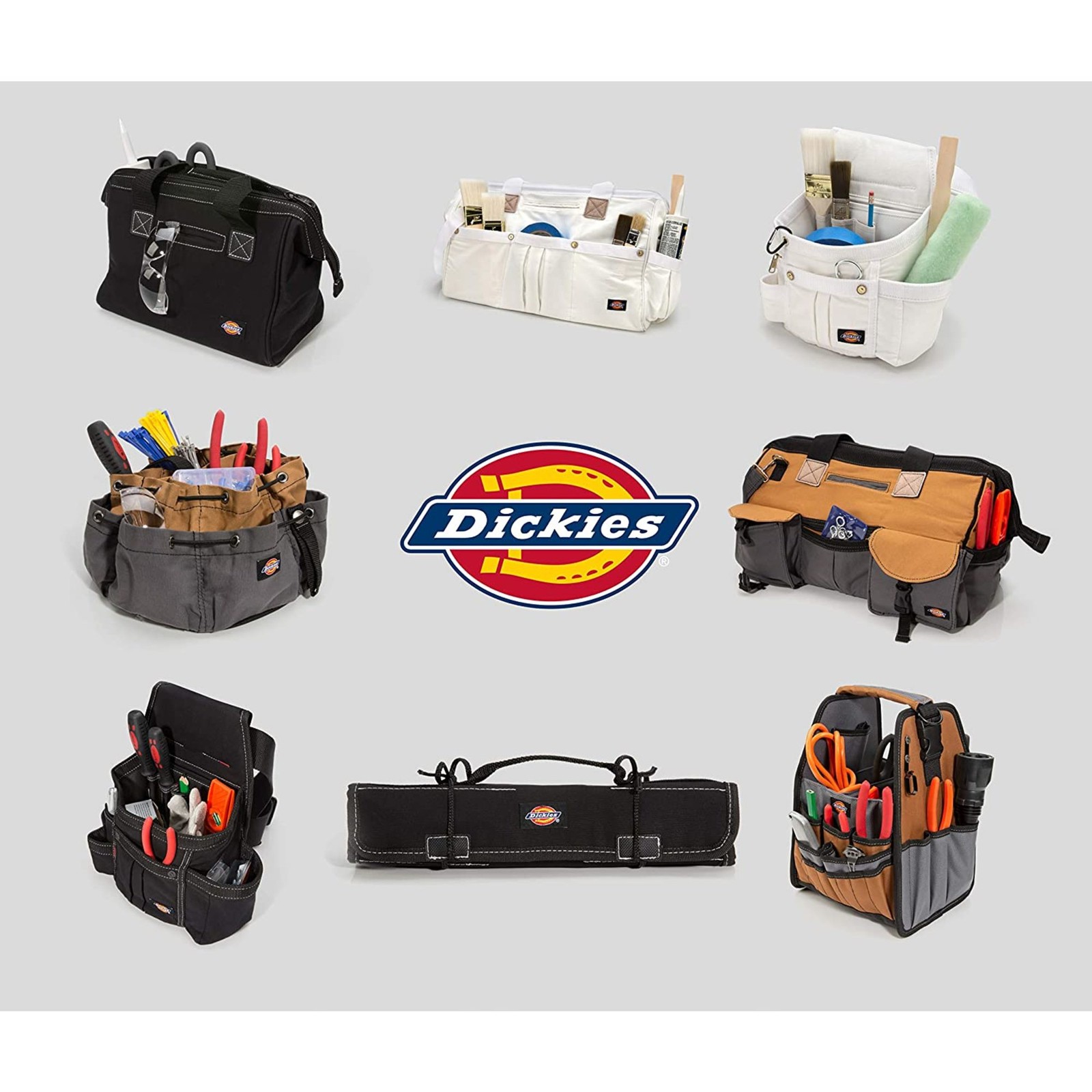 Work Tool Bag 16 inch Gray Tan Dickies 57031