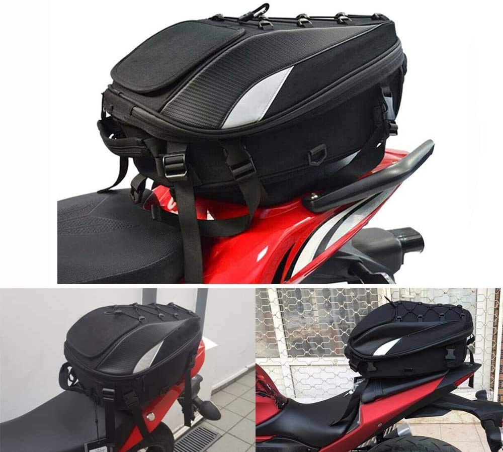 Motorcycle Seat/ Tail Bag-Dual Use Backpack Waterproof Motorbike Helmet Storage