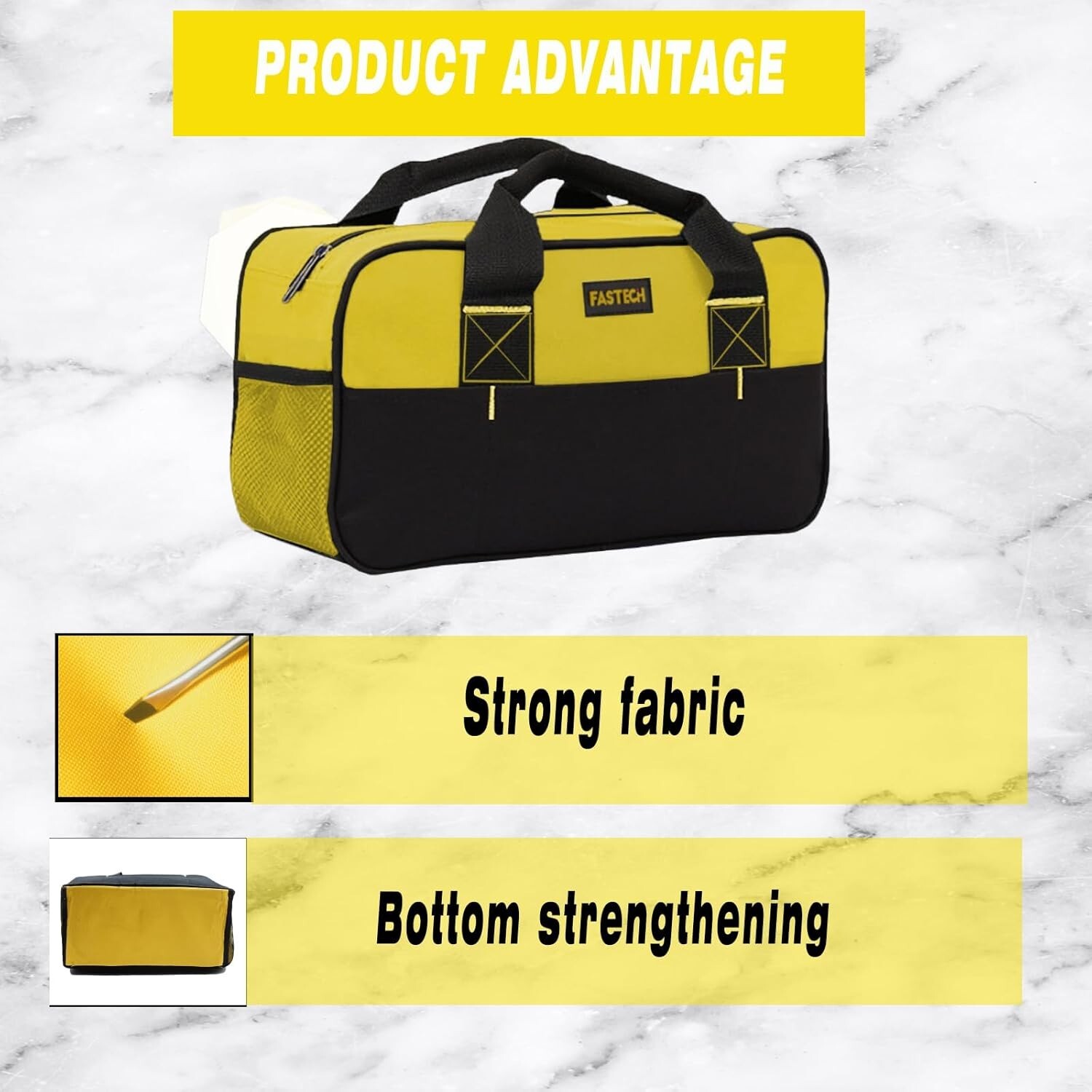 14Inch Small Tool Bag for Men, Large Capacity Wide Mouth Tool Bag, Canvas Tool
