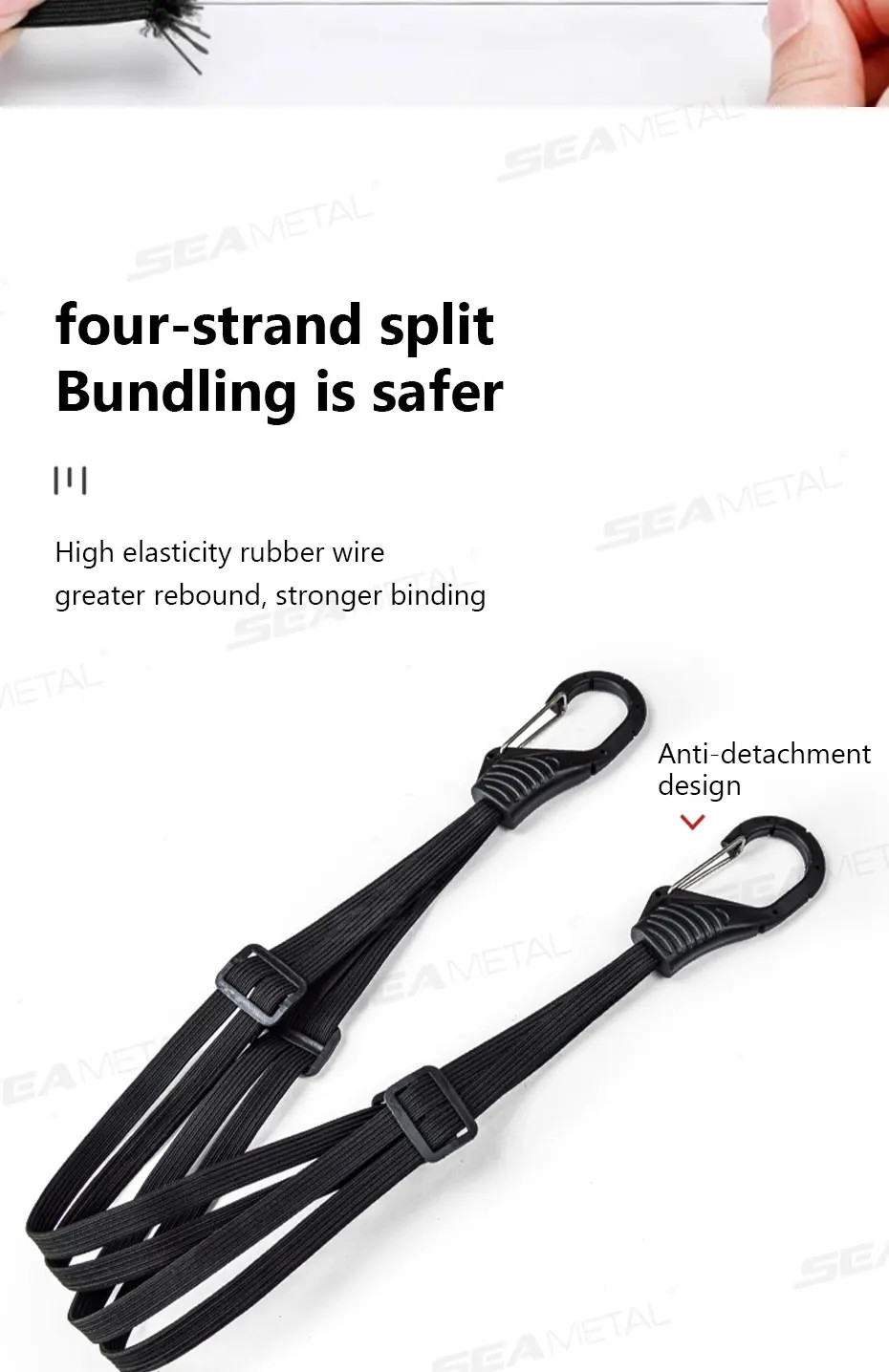 BLALION Motorcycle Luggage Strap Universal Elastic Suitcase with Safety