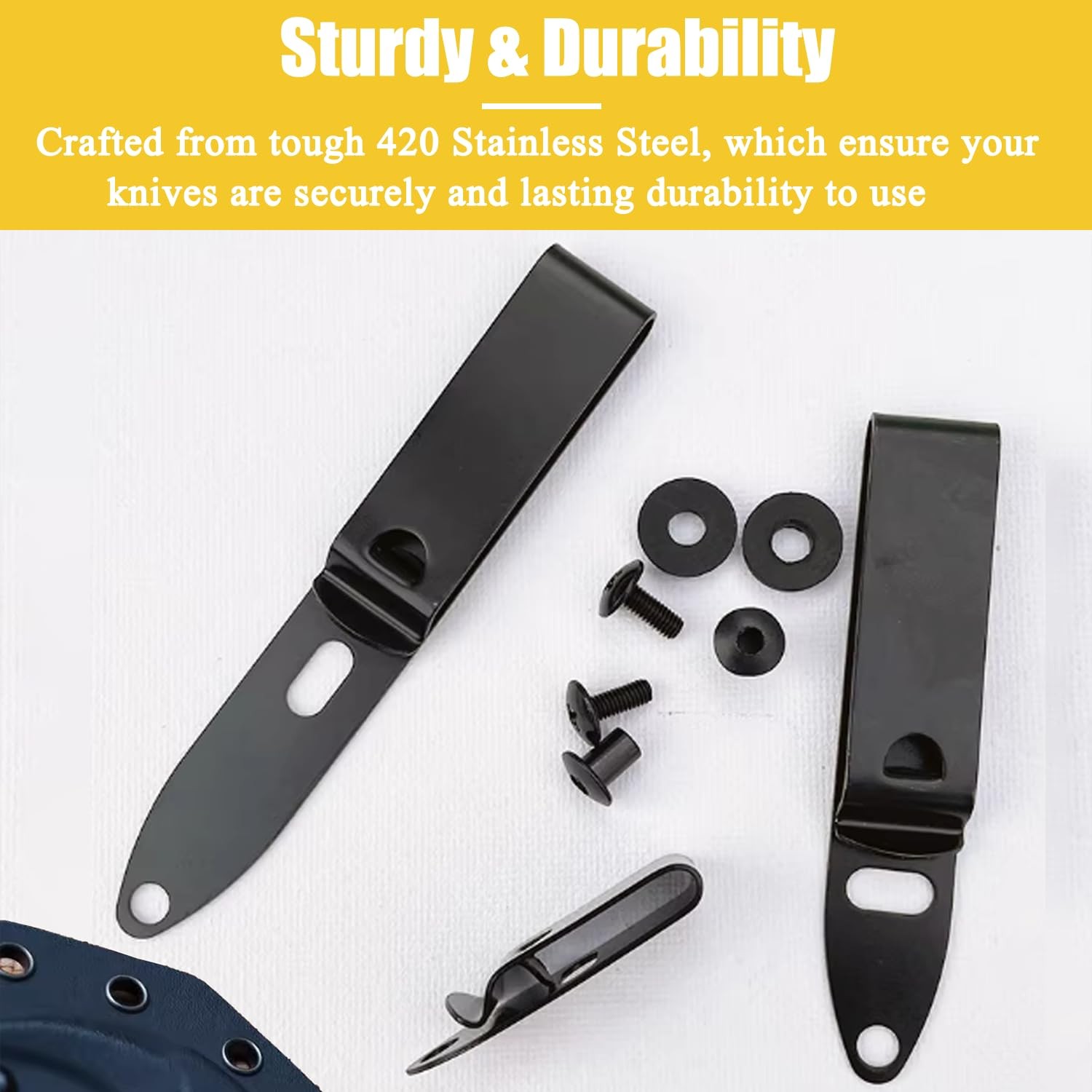 Stainless Steel Kydex Belt Clip Knife Sheath DIY Holster Kit With Screws