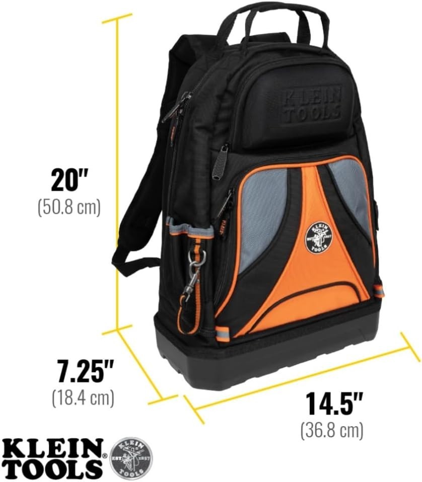 55421BP-14 Tool Backpack, Heavy Duty Tradesman Pro Tool Bag Organizer with 39…