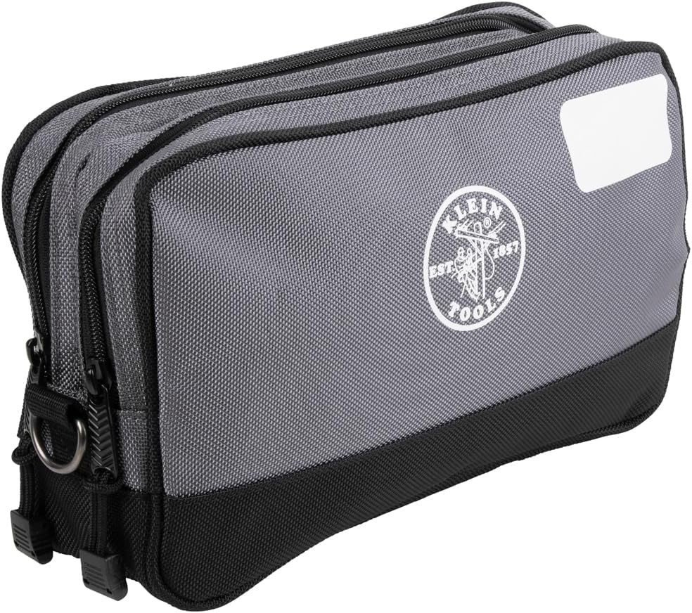 KLEIN TOOLS Tool Pouch, Dual Compartments, Heavy-Duty Tool Bag Organizer, Multip