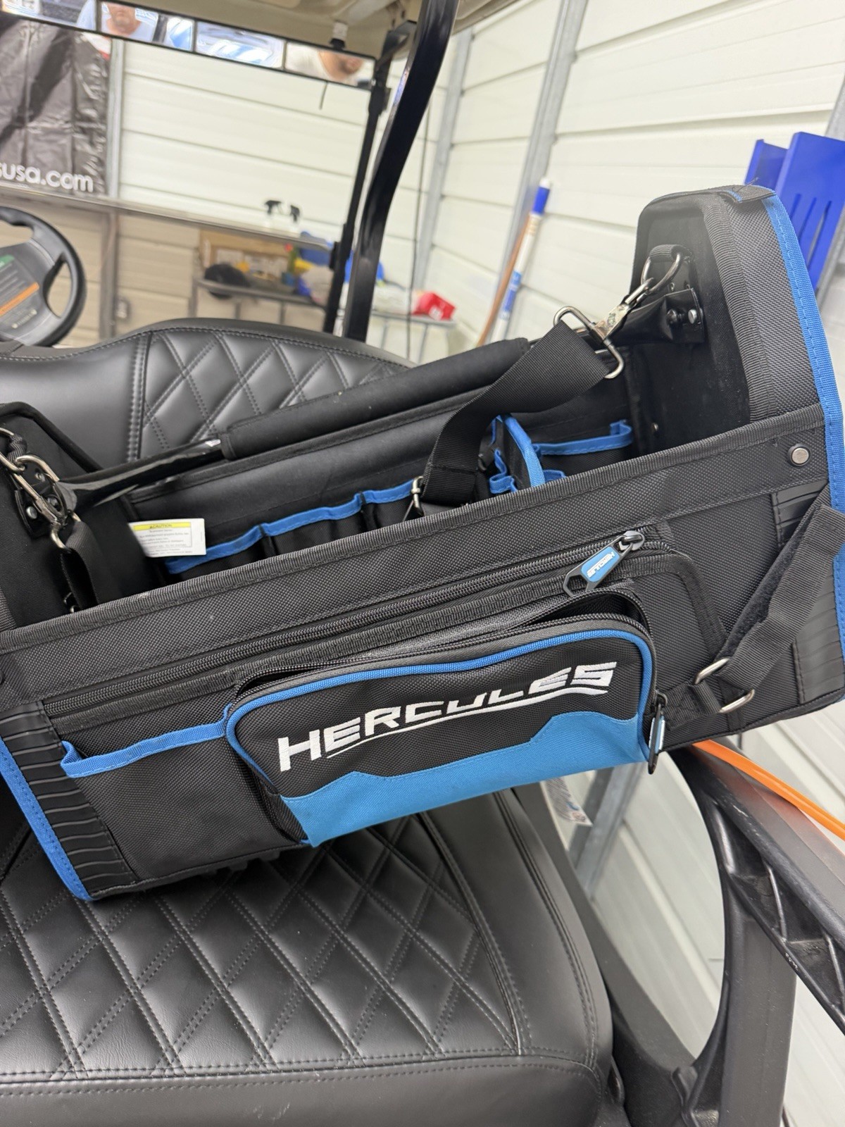 Hercules Black/Blue Open Top Tool Bag Tote with Shoulder Strap