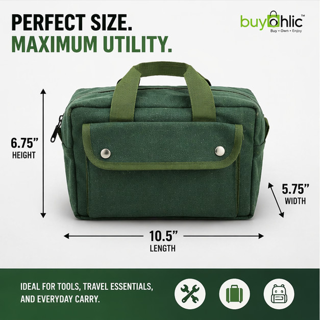 Canvas Military Duffle Bag Water-Resistant Double Zipper Heavy Duty-USA STOCK