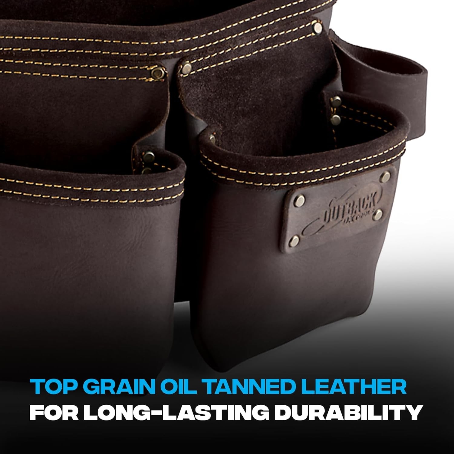Ox Pro Construction Tool Belt – 22-Pocket Leather Tool Belt Pouches – OX-P263604