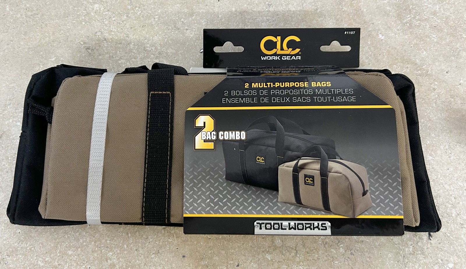 CLC workgear 2 zippered tool bags and 3 clip on zippered bags, FREE shipping