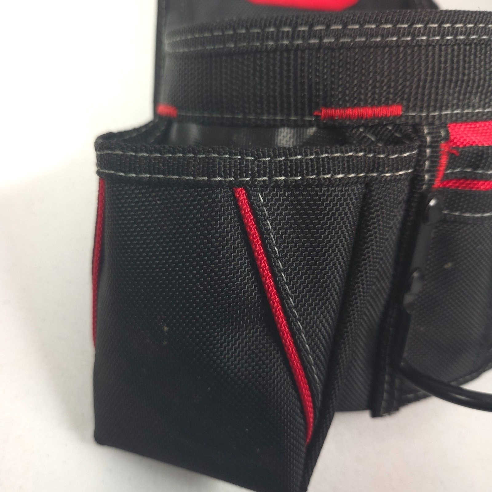 Bauer 12 Pocket Framer Tool Pouch #58522 Carpenter Belt Holster Black Red