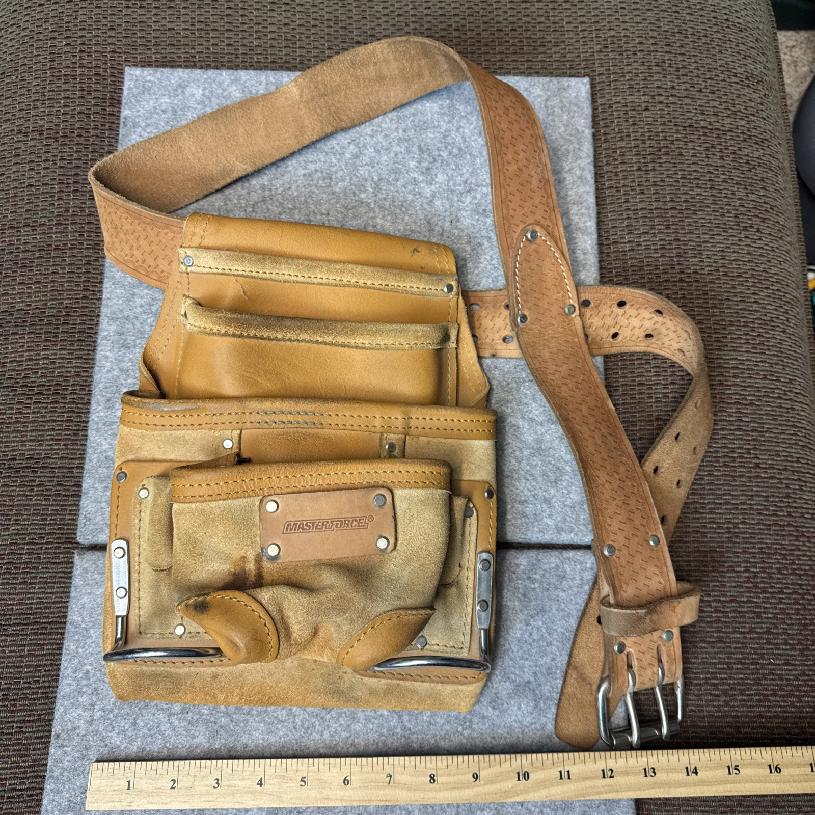 Masterforce 2” Toolbelt And Pouch With Hammer Hangers