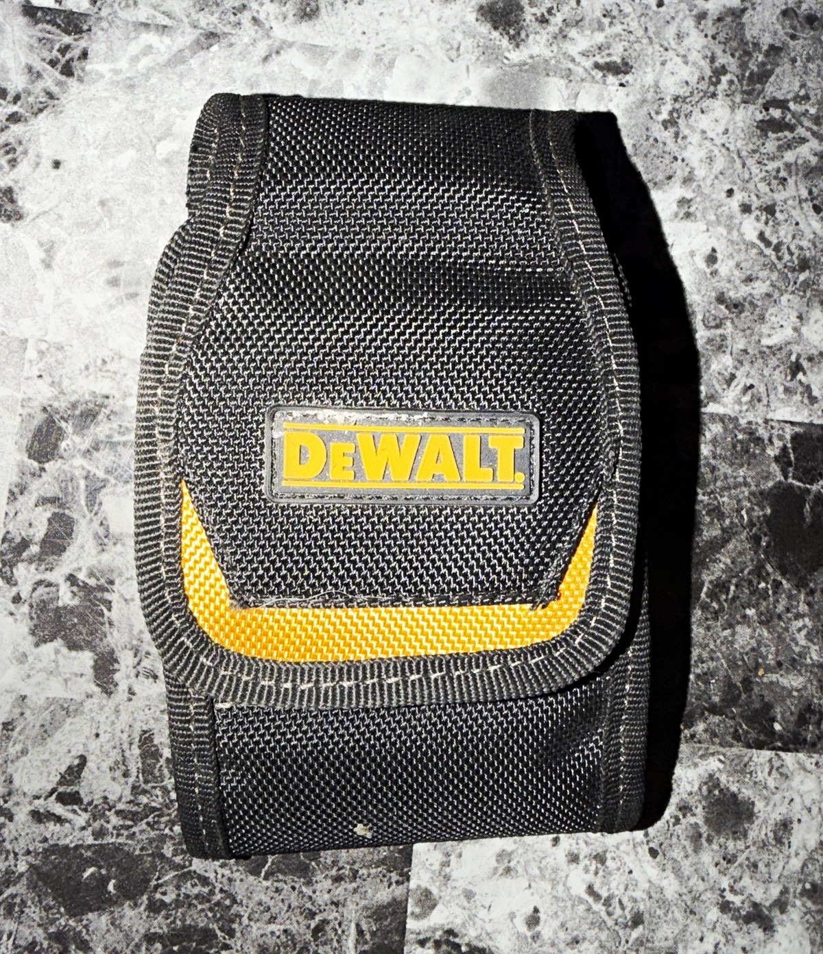 DEWALT Small Polyester Tool Pouch w/ Belt Clip, Black/Yellow