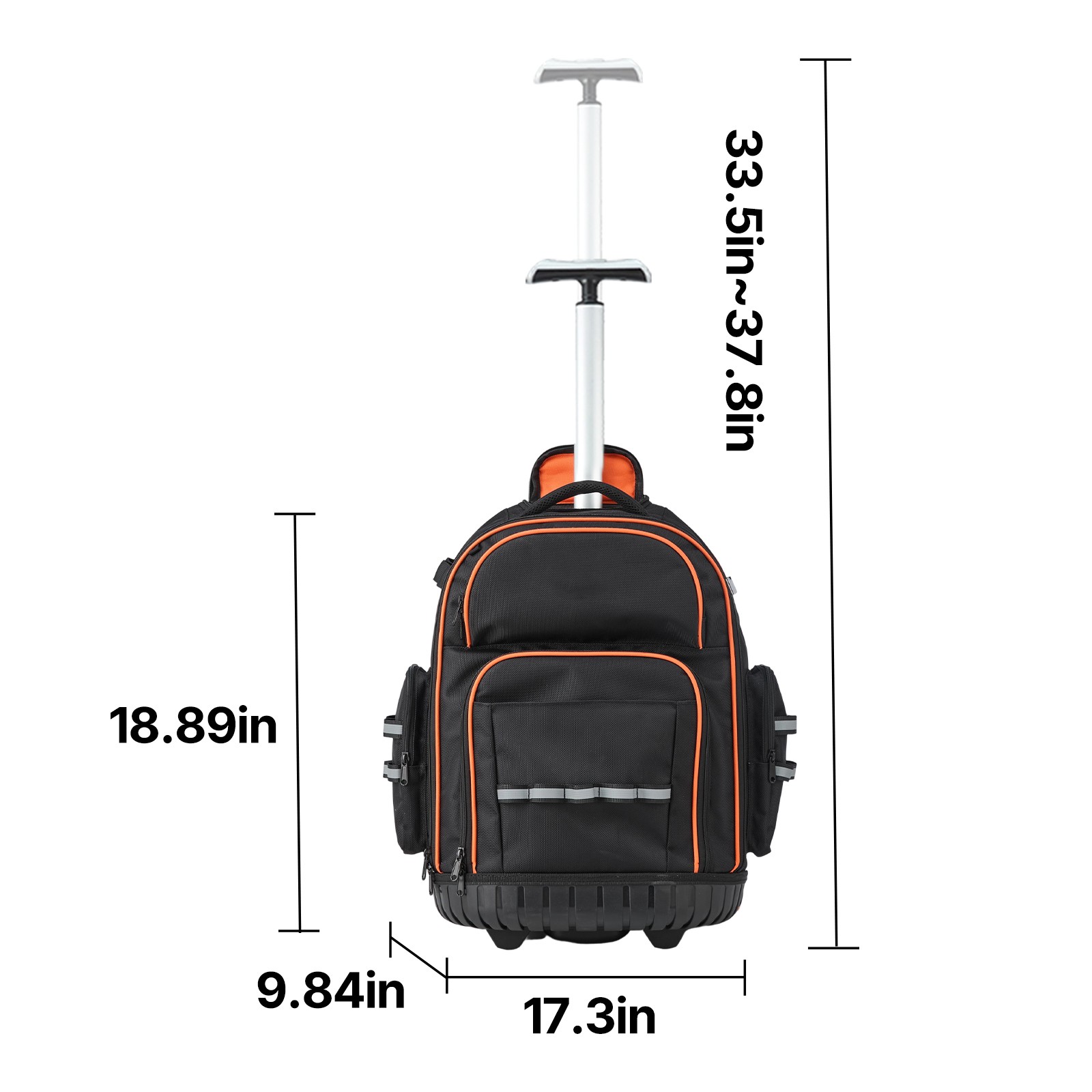 Uimoso Rolling Tool Backpack with 45 Pockets and Durable Wheels for Heavy Tools