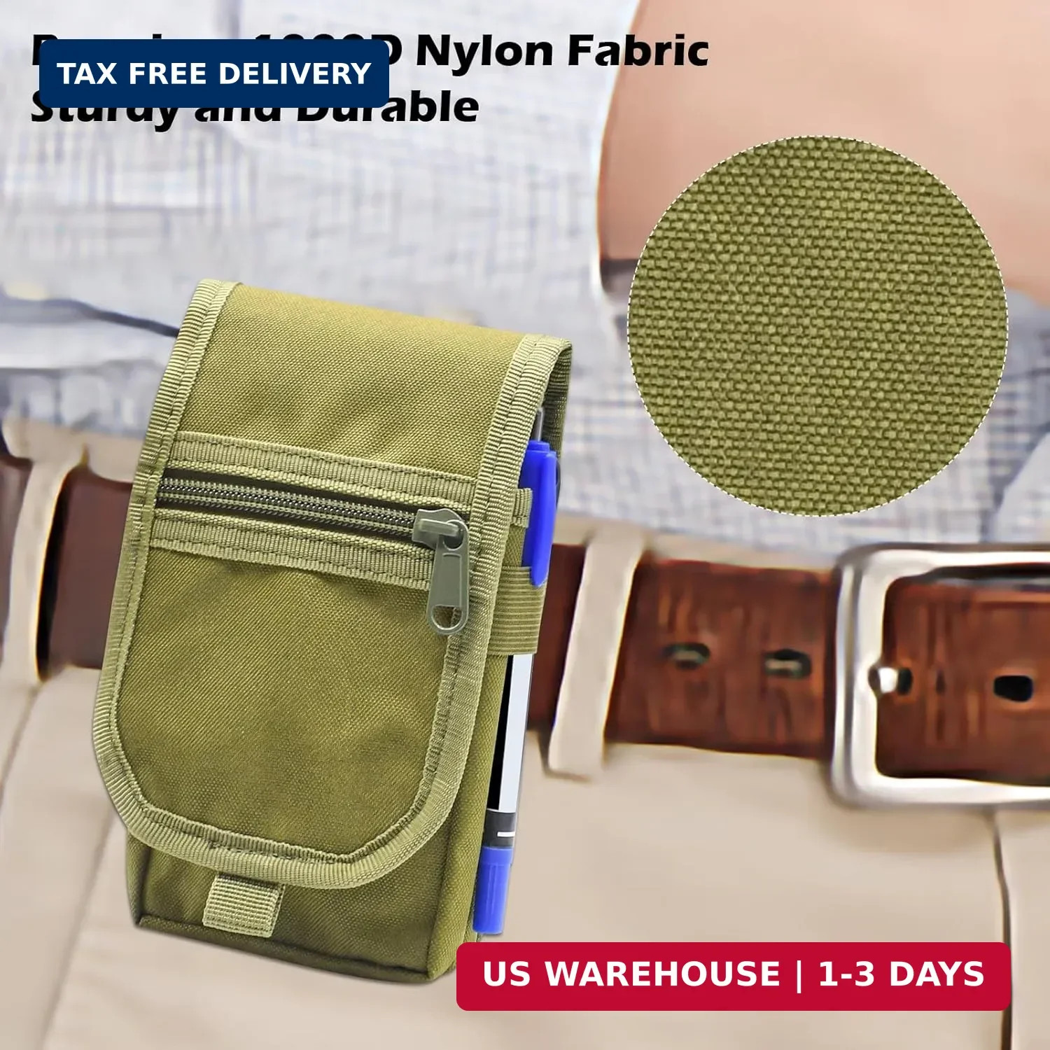 Belt Tool Pouch, Tactical Utility Organizer with Cell Phone Holder, Durable Heav