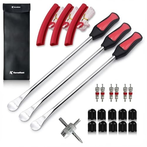 14.5″ Tire Spoons Kit – High Leverage Motorcycle Tire Irons & Rim Protectors –