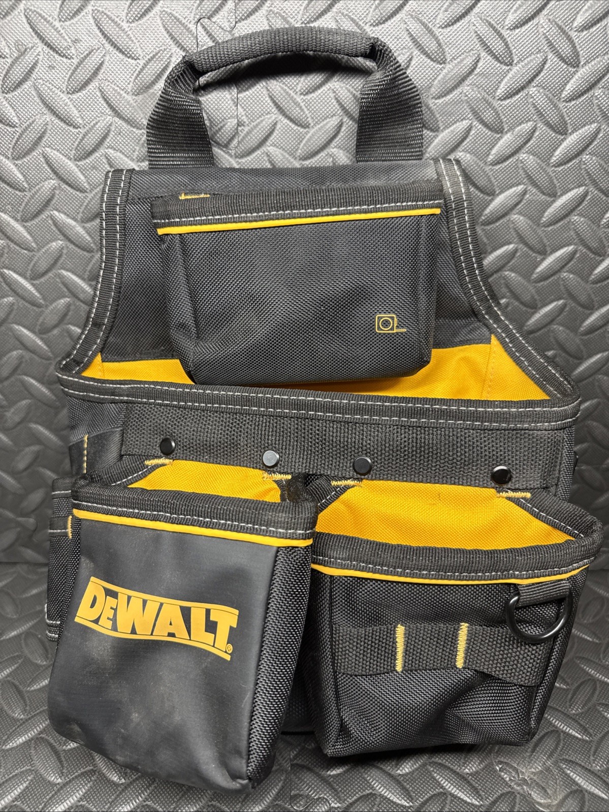 DEWALT 13 pocket Ballistic Nylon Professional Nail Pouch Black/Yellow