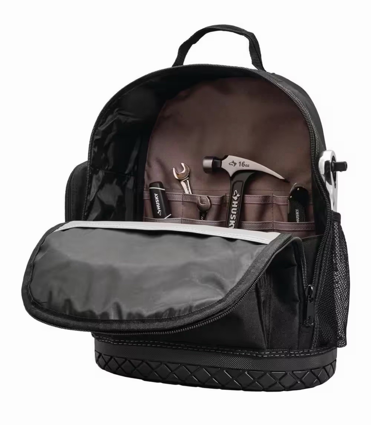 Husky 16 in. Tool Backpack Heavy Duty Rubber Bottom Storage Bag H-68003