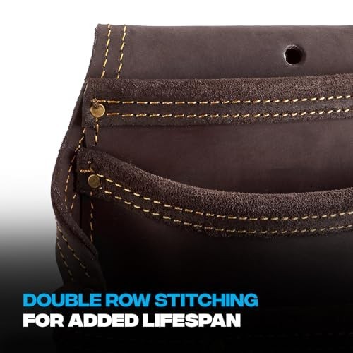 Full Grain Leather Tool Pouches – Double Stitching, Rivet Reinforced, Durable De