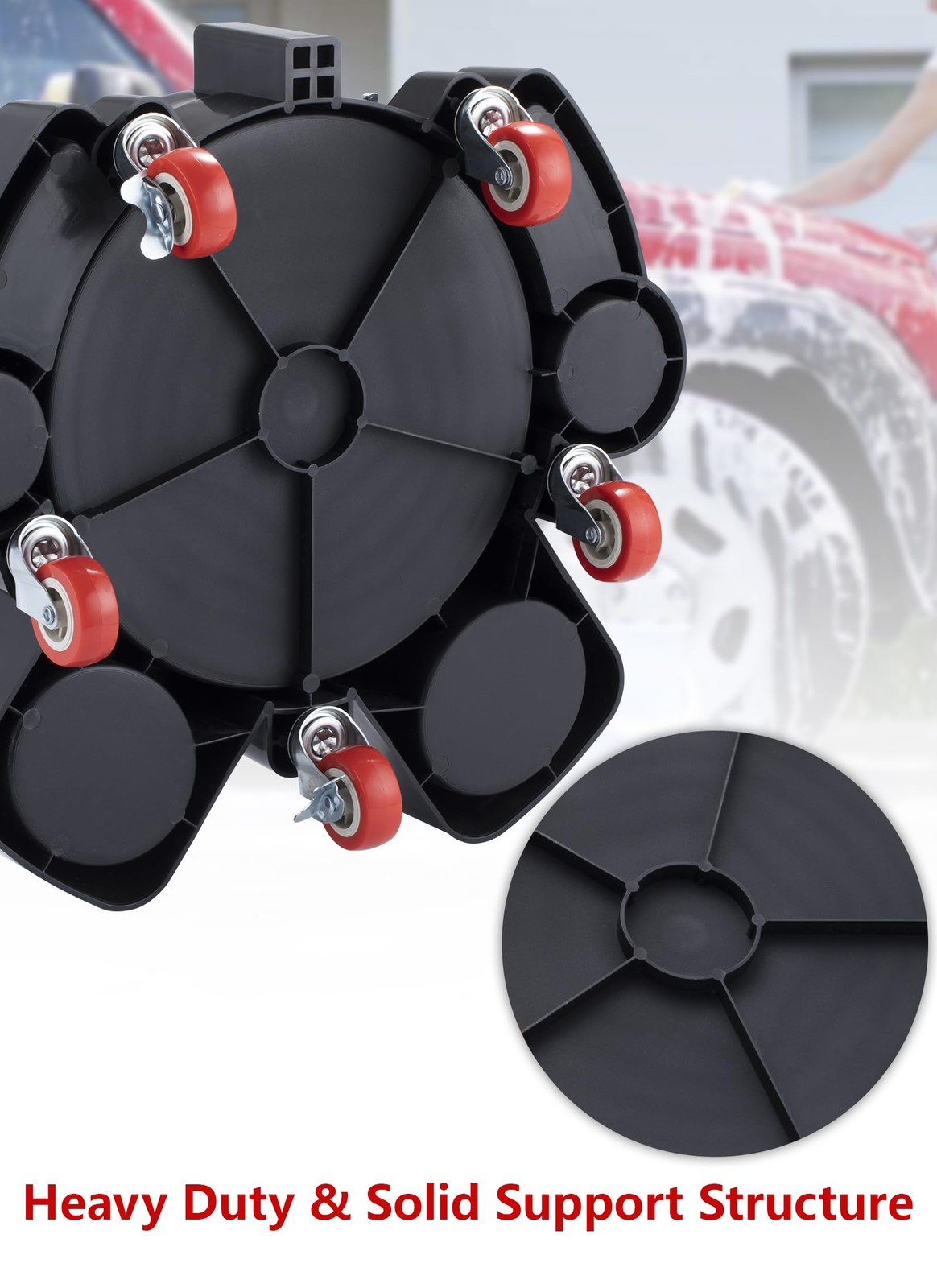 Removable Rolling Bucket Dolly-Easy Push 360 Degree Rolling Rotation Casters-…