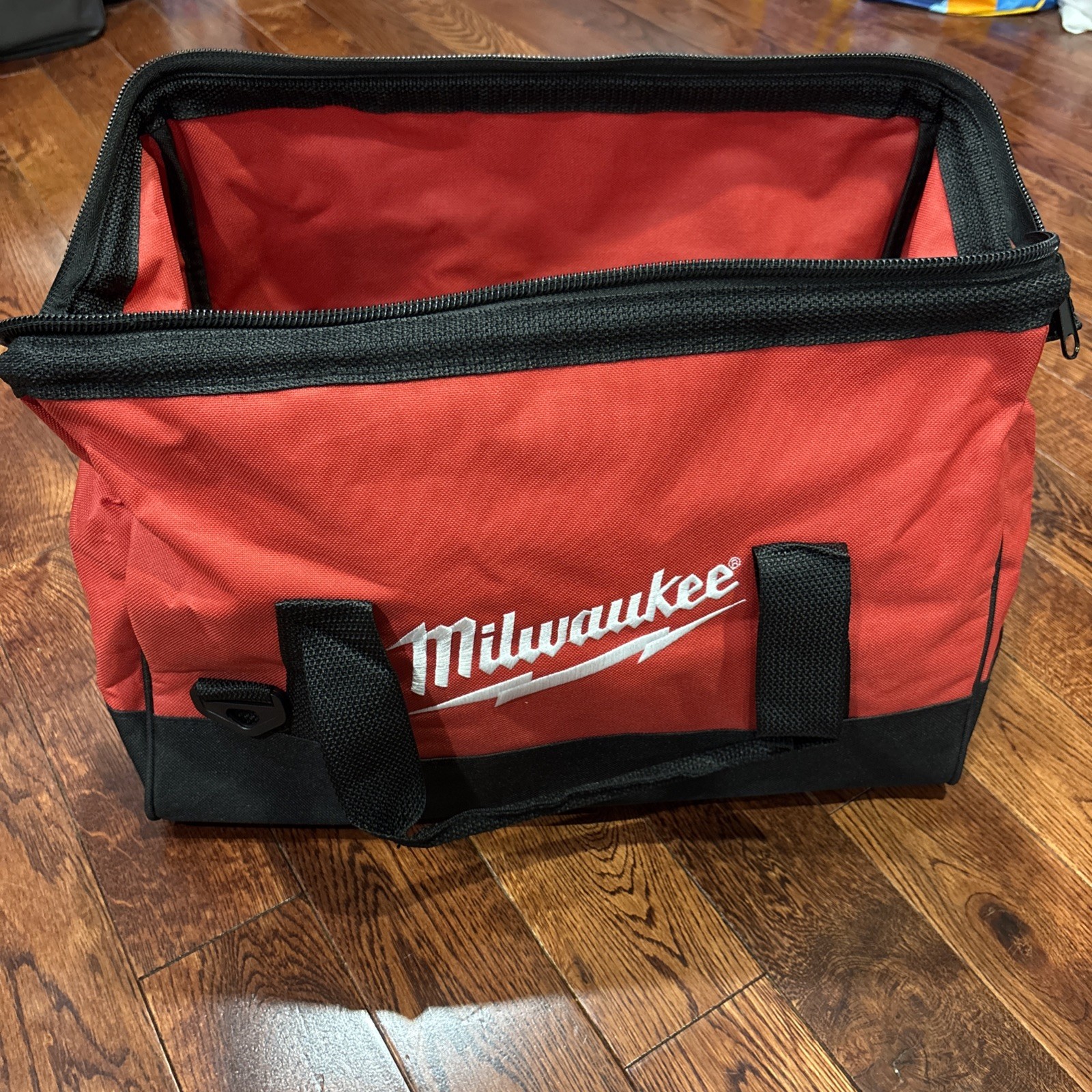 Milwaukee 17 Inch Heavy Duty Canvas Tool Bag with 6 Interior Pockets, Reinforced