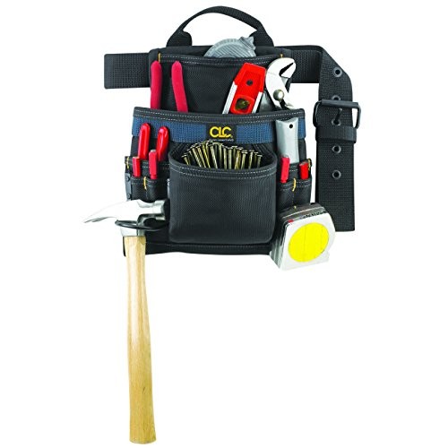 CLC 2823 Ballistic Nail and Tool Bag, 10-Pocket , Black , Medium
