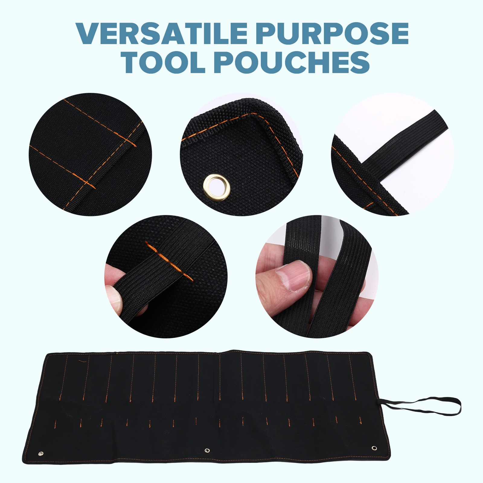 Chisel hanging bag Canvas Tool Roll Holder Wrench Pouch 15 Pockets for 1296