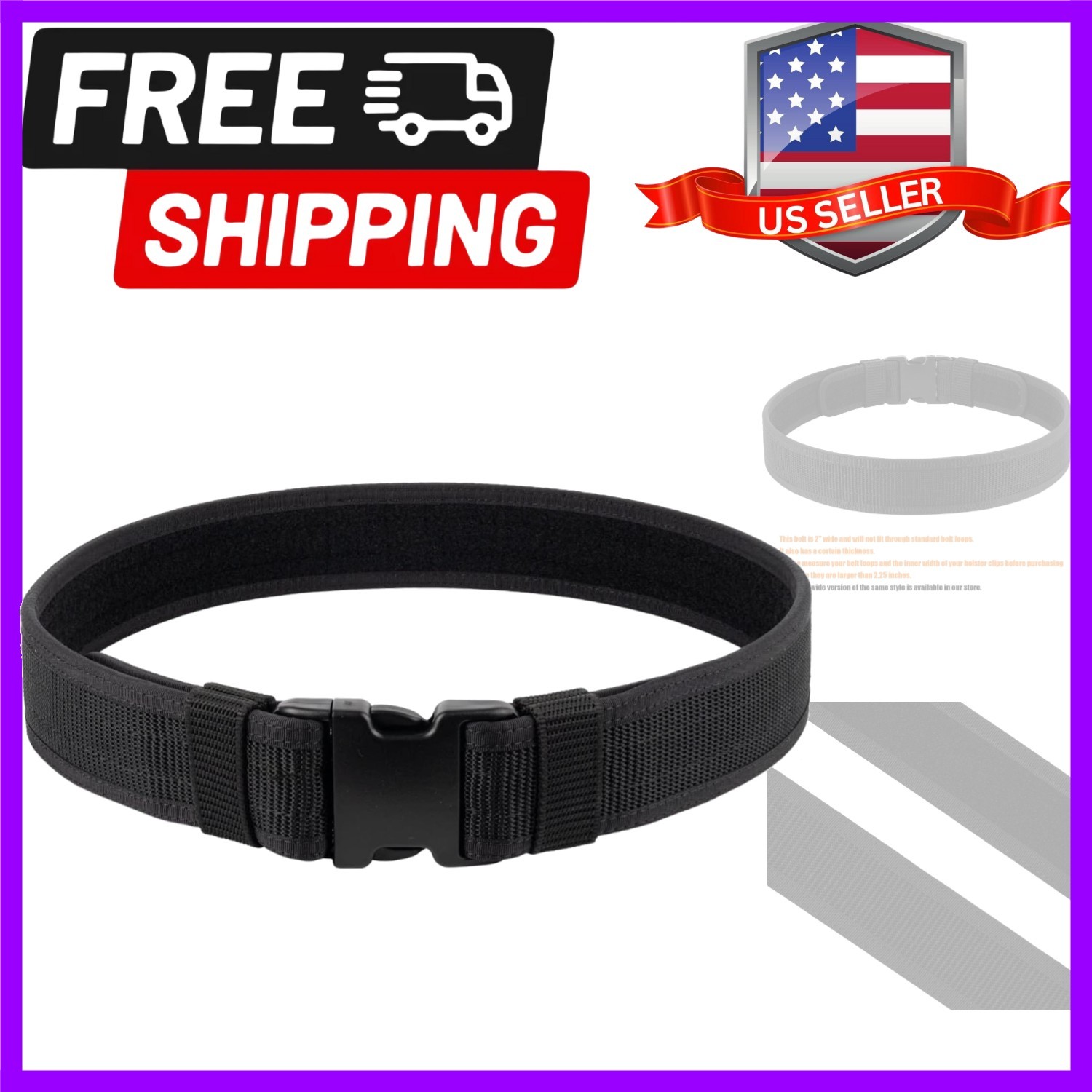 Security EMS EMT Firefighters Work Belt 2″ Wide Camping Hiking Utility Tool B…