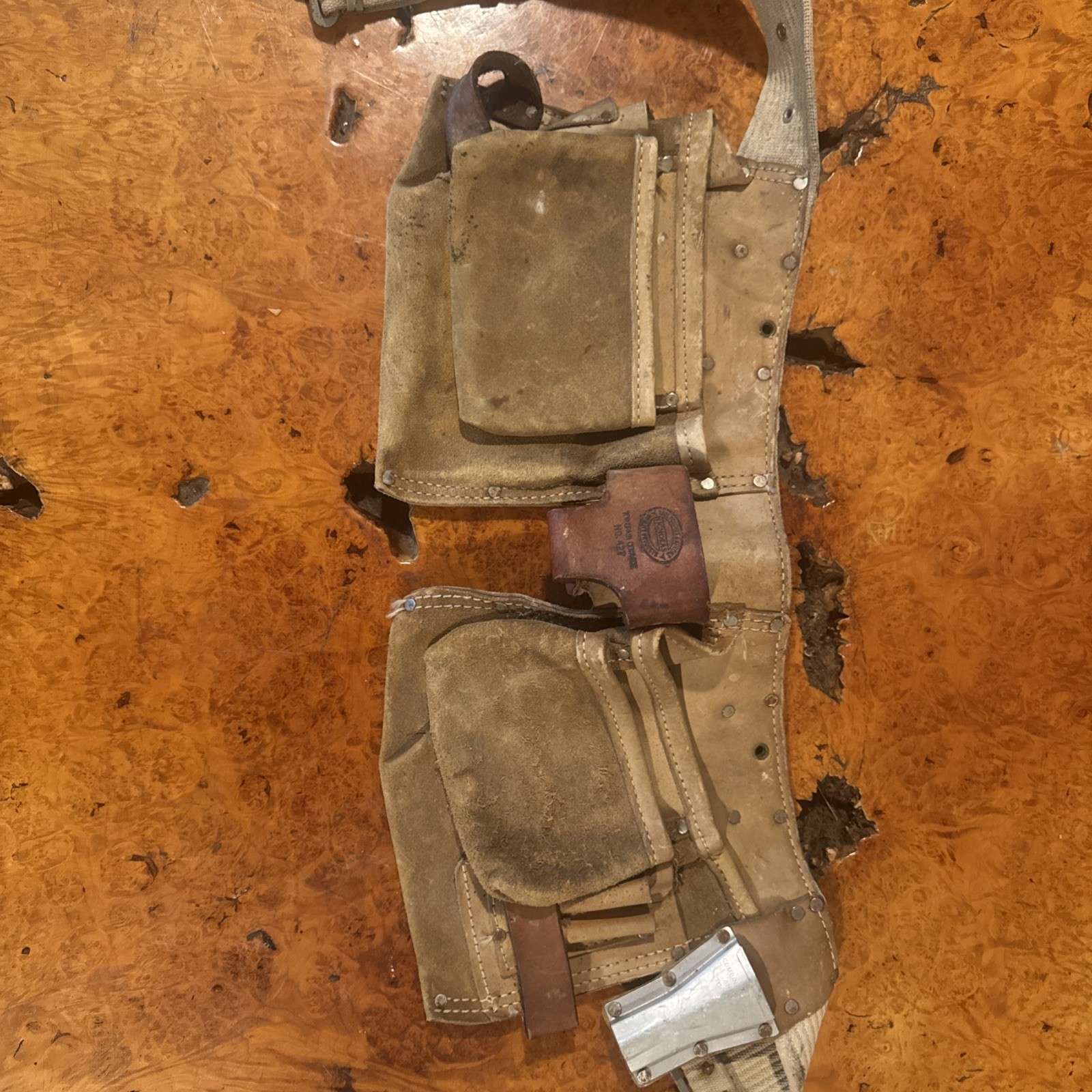 Nicholas Carpenter Apron 427 Multi Pocket Leather Adjust Tool Belt USED