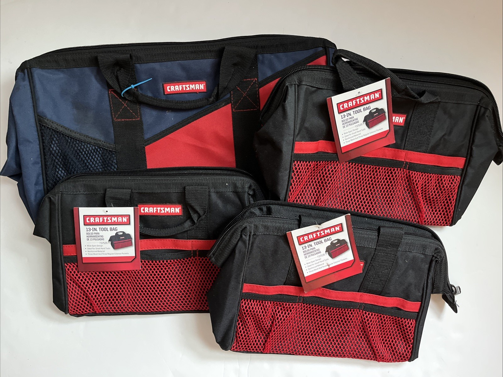 Craftsman set of 4 Wide mouth Tool Bags 13 in. W X 9.75 in. H