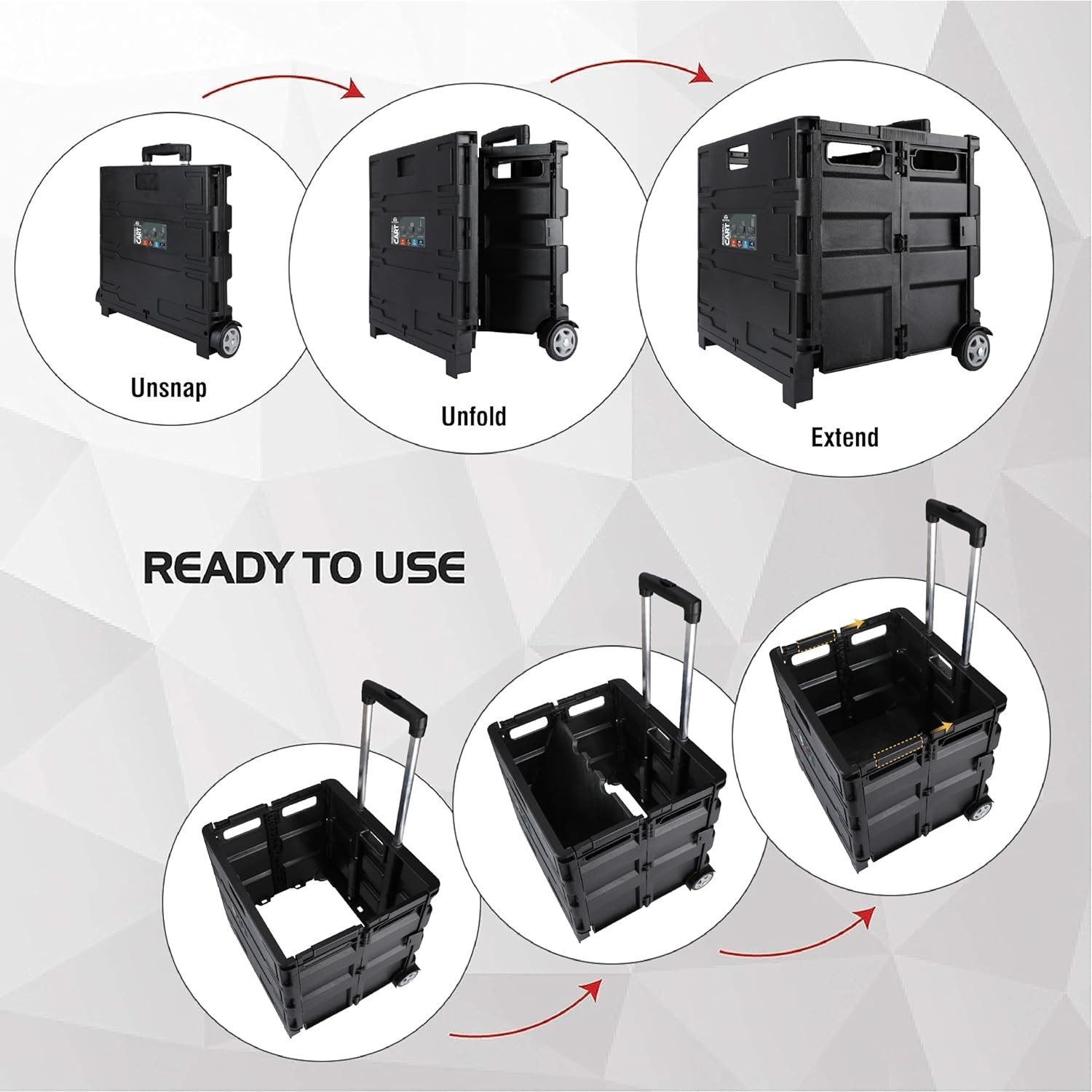 85-010 Grand Pack-N-Roll Portable Tool Carrier, Black, 80 lb Capacity
