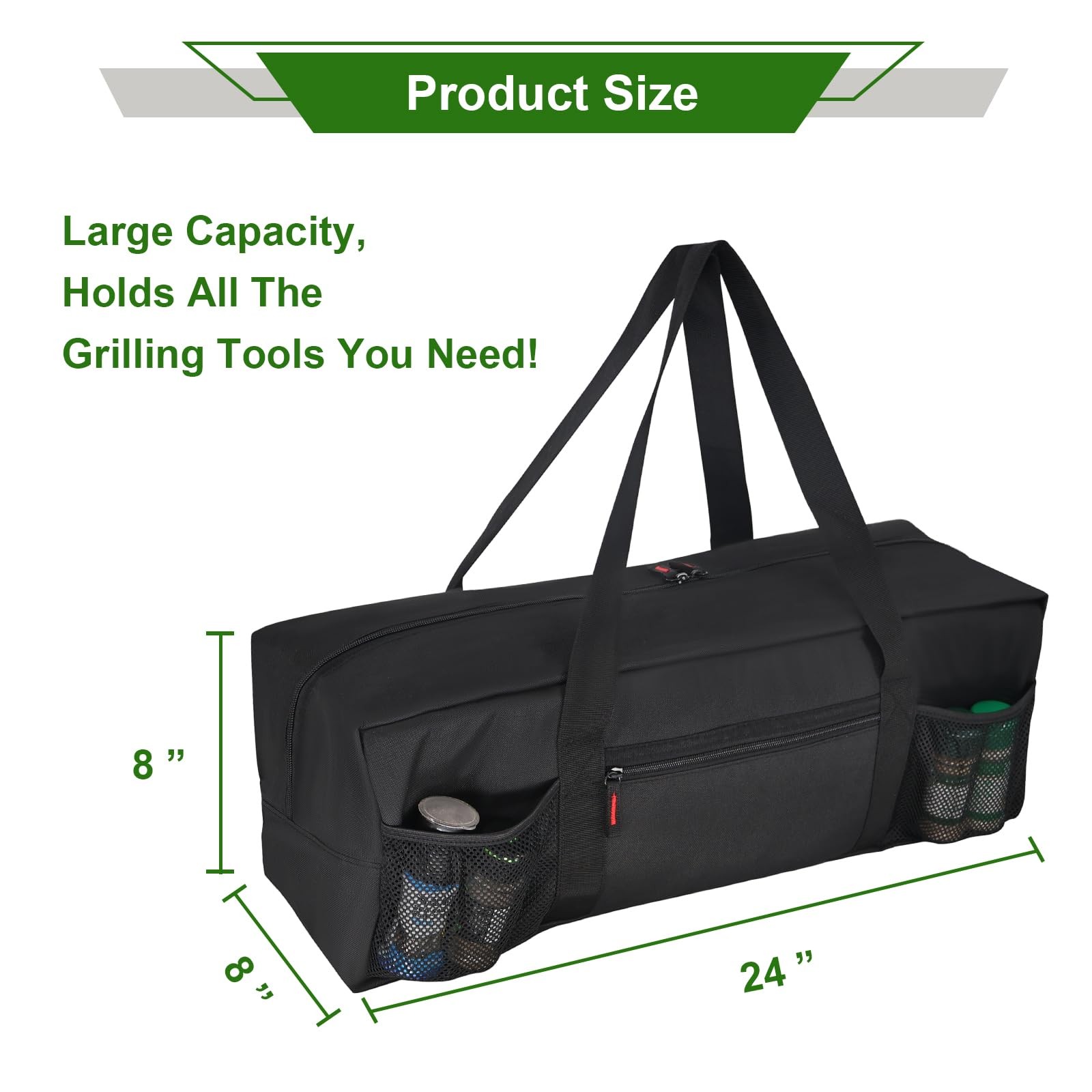 BBQ Tool Storage Bag 24″ Waterproof 600D Oxford – Heavy-Duty Organizer