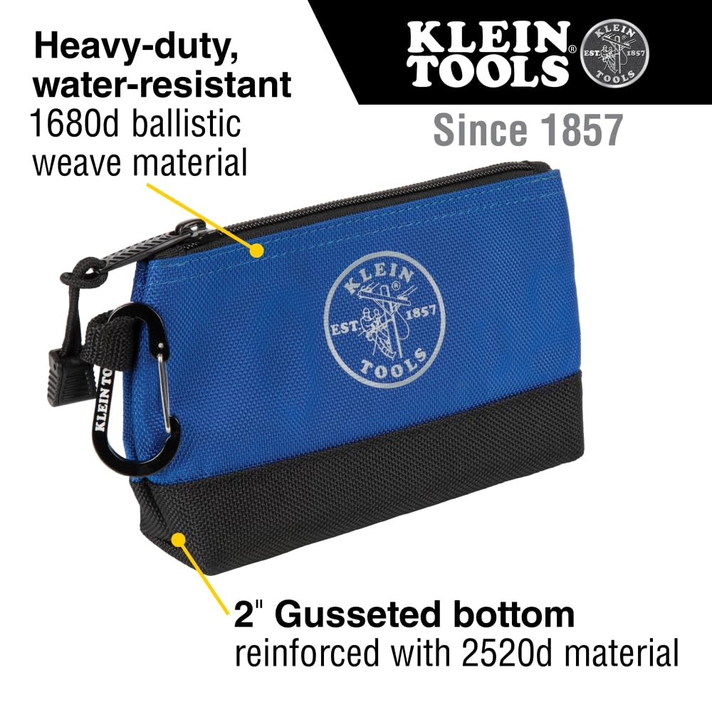 Klein Tools 55559 Stand-Up Zipper Bag Tool One Size, Gray/Black, Blue/Black
