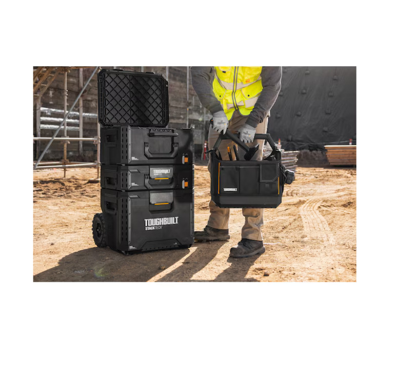 TOUGHBUILT STACKTECH Black Polyester 18-in W x 12-in D x 14.8-in L Tool tote