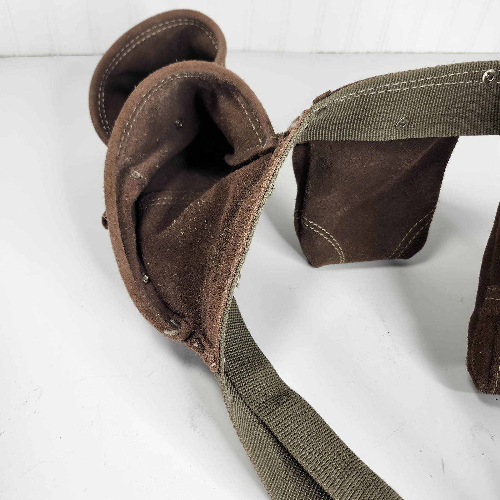 AWP CARPENTERS CONSTRUCTION ADJUSTABLE WAIST TOOL WORK BELT CANVAS/LEATHER