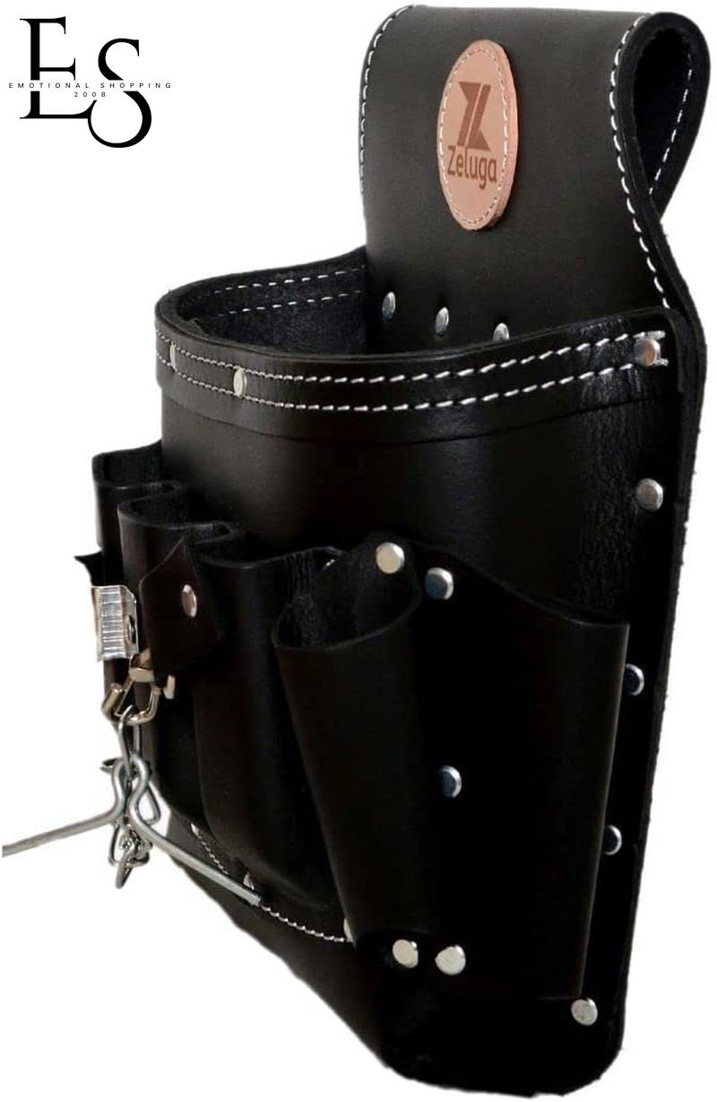 6 POCKET LEATHER ELECTRICIAN TOOL POUCH Electrical Tools Waist Multi Storage Bag