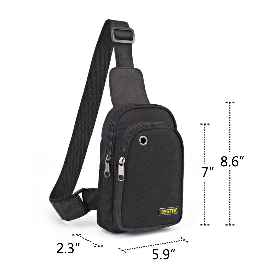 Sling Bag Chest Backpack Crossbody Shoulder Tool Pouch Black Men Women